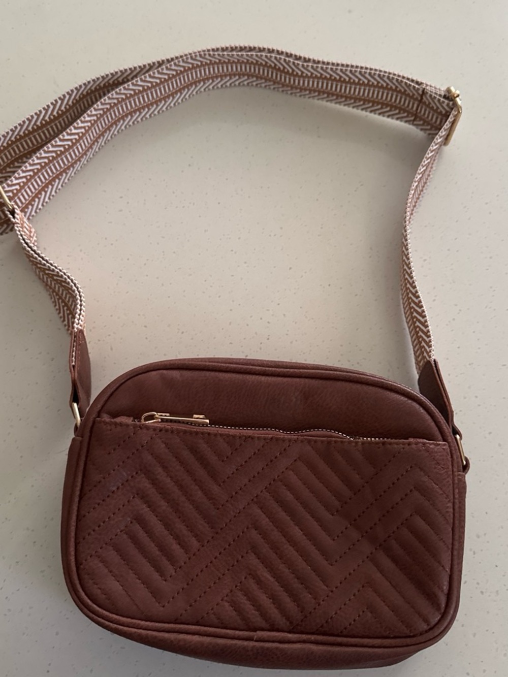 Quilted Crossbody Bag in Dusty Rose - Stylish Everyday Shoulder Bag